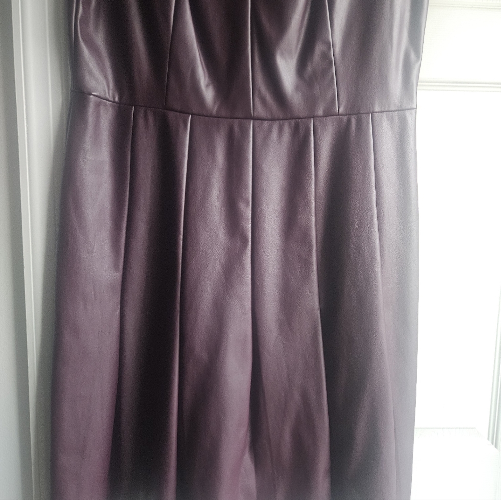 Liz Claiborne Midi Dress Faux Leather - Picture 4 of 7